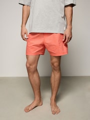 Grey/Coral Orange Edit Woven Short Pyjamas Set - Image 4 of 6