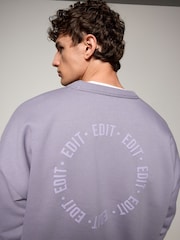 Lilac Purple EDIT Jersey Crew Neck Sweatshirt - Image 1 of 11