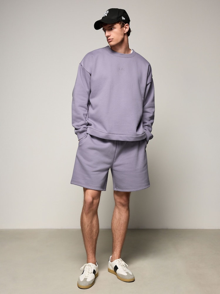 Lilac Purple EDIT Jersey Crew Neck Sweatshirt - Image 2 of 11 Lilac Purple EDIT Jersey Crew Neck Sweatshirt - Image 2 of 11