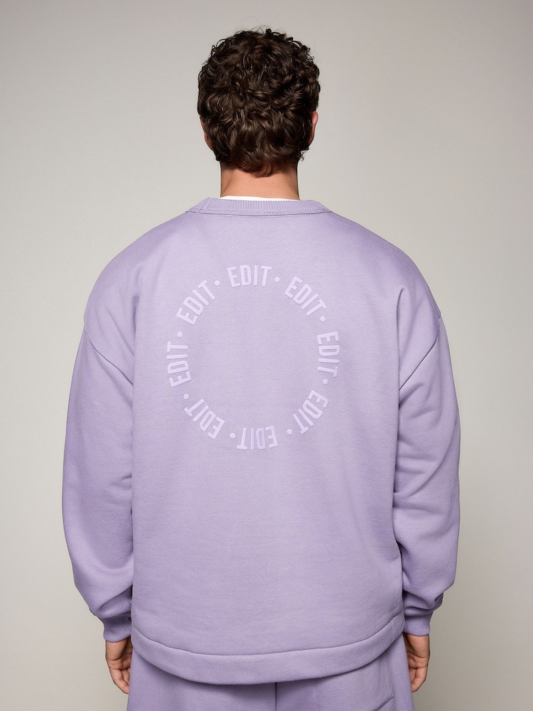 Lilac Purple EDIT Jersey Crew Neck Sweatshirt - Image 4 of 6