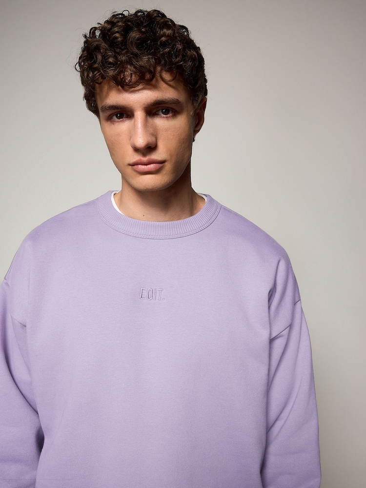 Lilac Purple EDIT Jersey Crew Neck Sweatshirt - Image 5 of 6