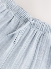 Blue Linen Cotton Blend Supersoft Pyjamas Bottoms - Image 7 of 9