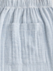 Blue Linen Cotton Blend Supersoft Pyjamas Bottoms - Image 8 of 9