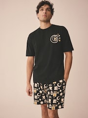 Noir - Ensemble pyjama short 100% coton assorti pour l’Aïd - Image 1 of 7