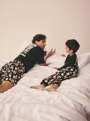 Noir - Ensemble pyjama short 100% coton assorti pour l’Aïd - Image 3 of 7