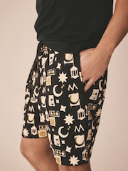 Noir - Ensemble pyjama short 100% coton assorti pour l’Aïd - Image 6 of 7