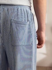 Grey/Navy Blue Jersey Supersoft Stripe Short Sleeve Pyjamas Set - Image 6 of 11