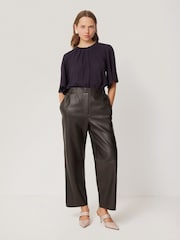 Jigsaw Purple Textured Pleat Detail Top - Image 6 of 7