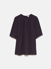 Jigsaw Purple Textured Pleat Detail Top - Image 7 of 7