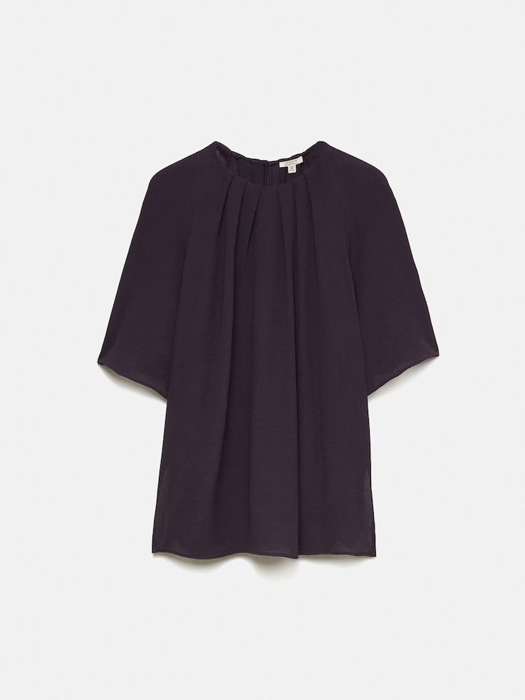 Jigsaw Purple Textured Pleat Detail Top - Image 7 of 7