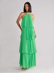 Ro&Zo Green Savannah Chiffon Tiered Maxi Dress - Image 3 of 6