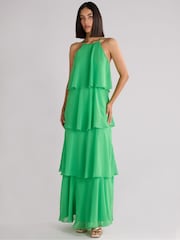 Ro&Zo Green Savannah Chiffon Tiered Maxi Dress - Image 4 of 6