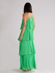 Ro&Zo Green Savannah Chiffon Tiered Maxi Dress - Image 6 of 6