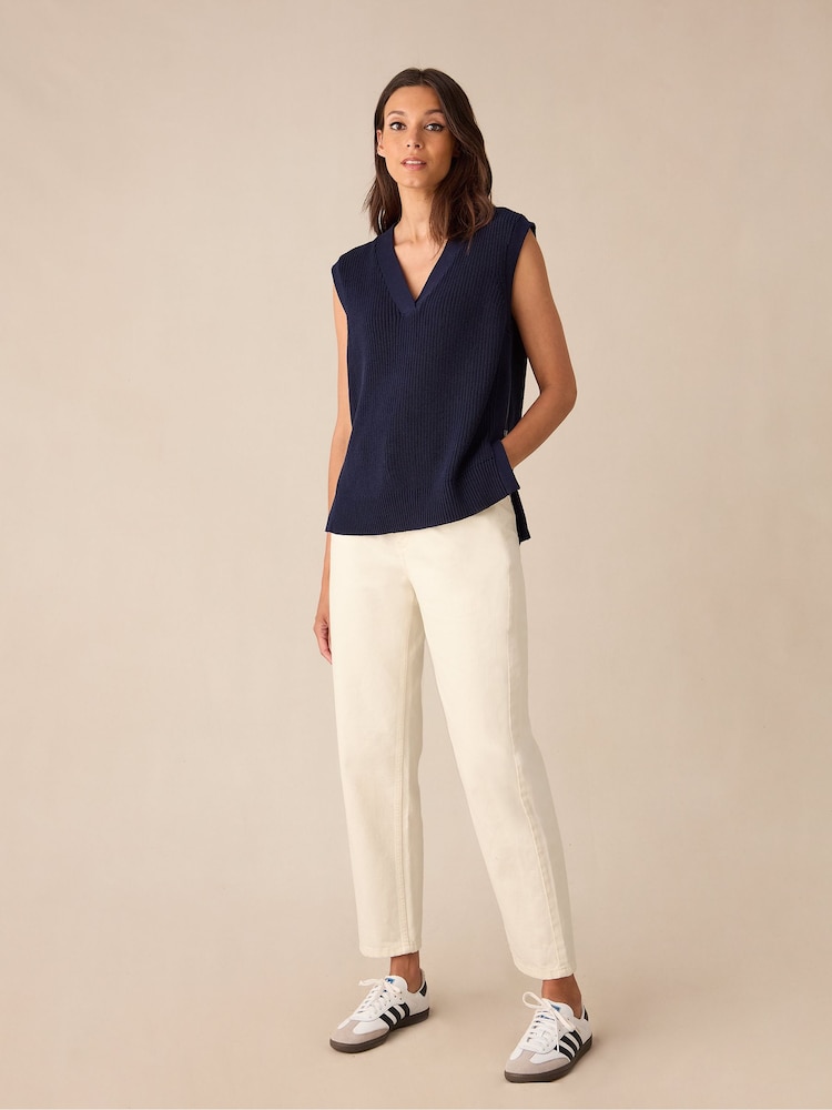 Ro&Zo Stripe Side Zip Knitted Vest - Image 2 of 4