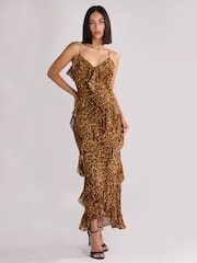 Ro&Zo Animal Kirstee Floral Print Ruffle Cami Maxi Dress - Image 4 of 7