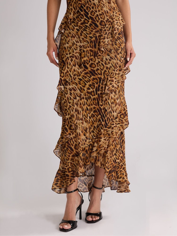 Ro&Zo Animal Kirstee Floral Print Ruffle Cami Maxi Dress - Image 7 of 7