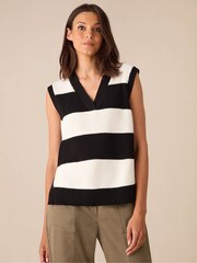 Ro&Zo Stripe Side Zip Knitted Vest - Image 4 of 7