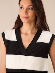 Ro&Zo Stripe Side Zip Knitted Vest - Image 5 of 7