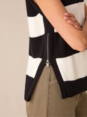 Ro&Zo Stripe Side Zip Knitted Vest - Image 6 of 7