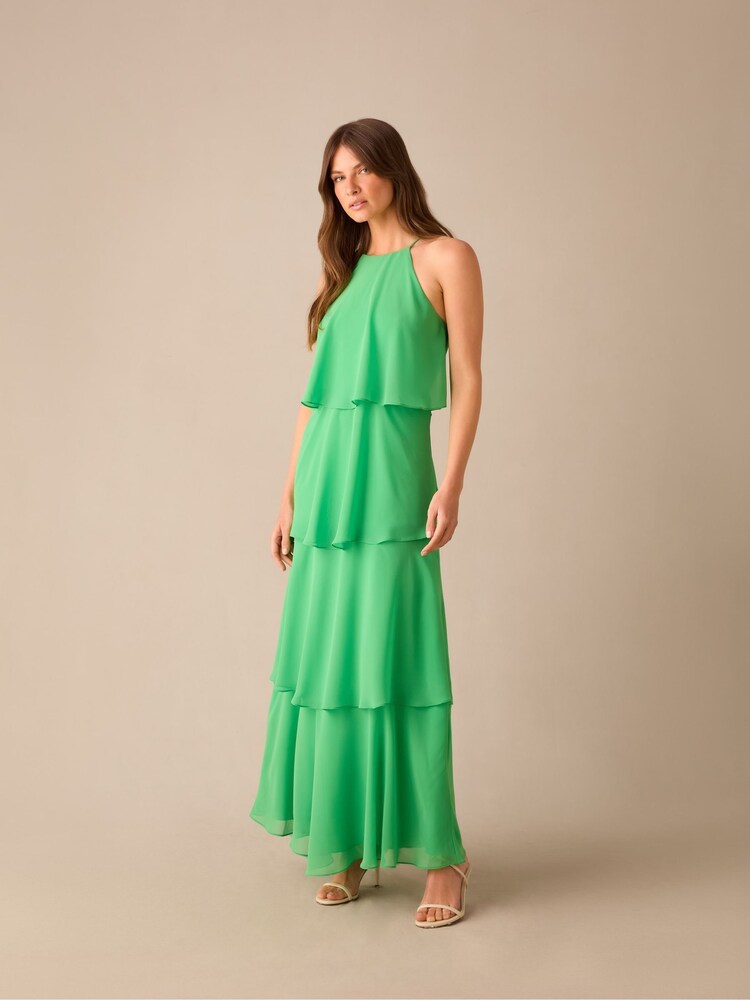 Ro&Zo Green Petite Savannah Chiffon Tiered Maxi Dress - Image 1 of 1 Ro&Zo Green Petite Savannah Chiffon Tiered Maxi Dress - Image 1 of 1