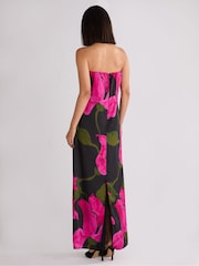 Ro&Zo Pink Kira Floral Satin Bandeau Dress - Image 8 of 8