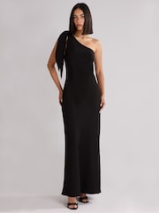 Ro&Zo Black Ro&Zo Charlotte Crepe One Shoulder Maxi Dress - Image 1 of 5