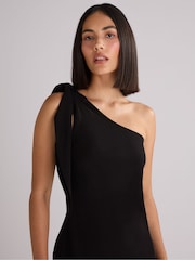Ro&Zo Black Ro&Zo Charlotte Crepe One Shoulder Maxi Dress - Image 3 of 5
