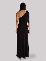 Ro&Zo Black Ro&Zo Charlotte Crepe One Shoulder Maxi Dress - Image 5 of 5