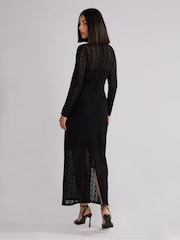 Ro&Zo Black Lace High Neck Midi Dress - Image 2 of 4