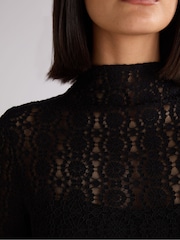 Ro&Zo Black Lace High Neck Midi Dress - Image 4 of 4