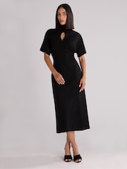 Ro&Zo Black Ponte Corset Waist Dress - Image 1 of 3