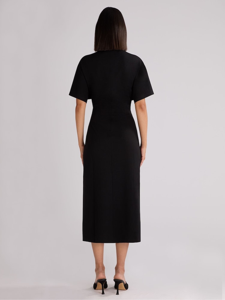 Ro&Zo Black Petite Ponte Corset Waist Dress - Image 3 of 3