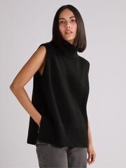 Ro&Zo Black Sleeveless High Neck Jumper - Image 1 of 3