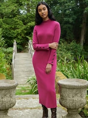 Ro&Zo Rib Knit High Neck Dress - Bild 1 von 8