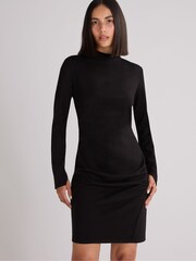 Ro&Zo Black Ponte Crew Neck Mini Dress - Image 2 of 3