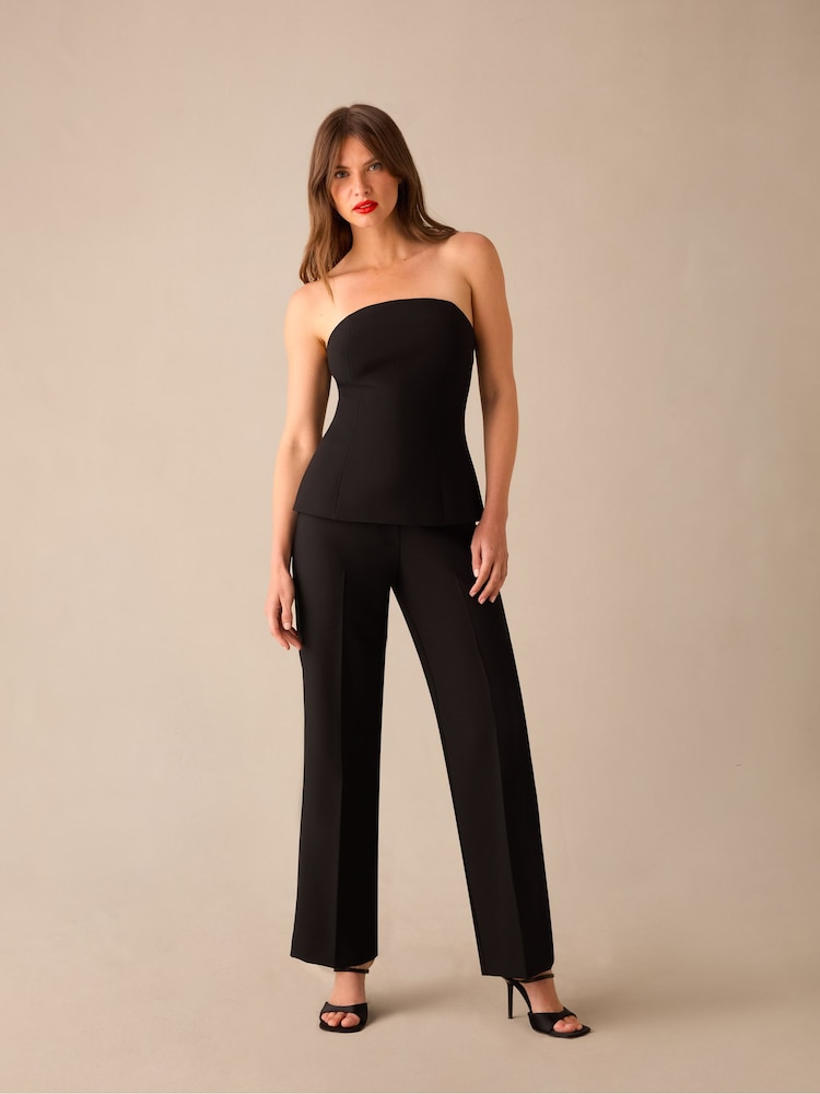 Ro&Zo Black Petite Ro&Zo Straight Leg Black Trousers - Image 1 of 5