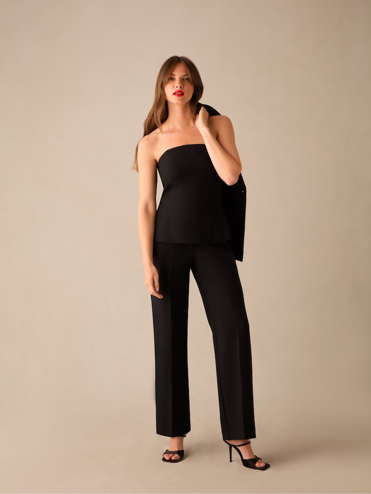 Ro&Zo Black Petite Ro&Zo Straight Leg Black Trousers - Image 2 of 5