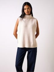 Ro&Zo Brown Sleeveless High Neck Jumper - Image 1 of 4