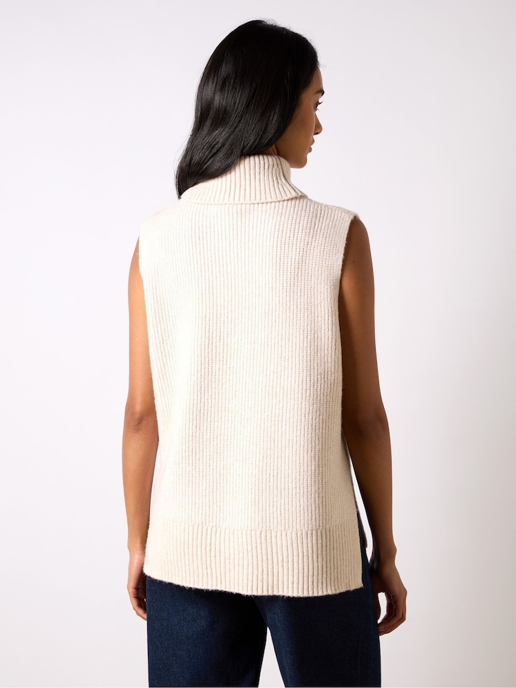 Ro&Zo Brown Sleeveless High Neck Jumper - Image 4 of 4