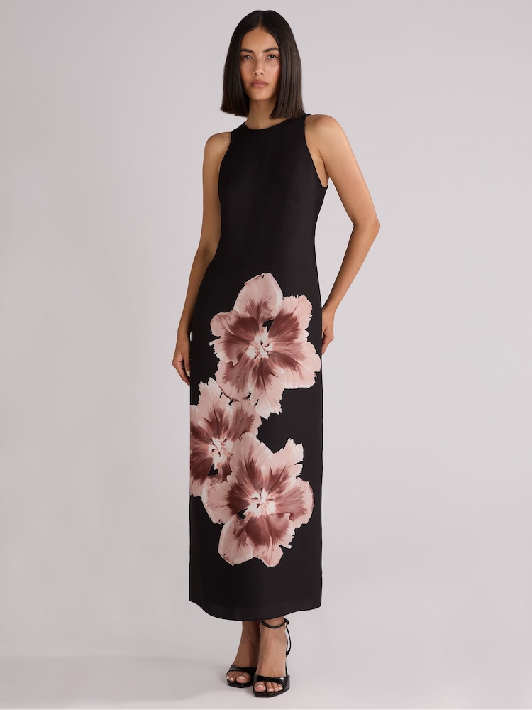 Ro&Zo Dark Black Petite Camilla Racer Dress - Image 1 of 4 Ro&Zo Dark Black Petite Camilla Racer Dress - Image 1 of 4