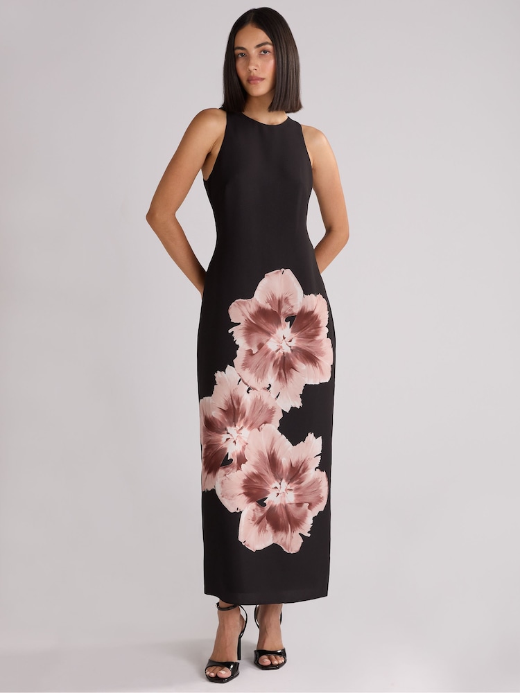 Ro&Zo Dark Black Petite Camilla Racer Dress - Image 2 of 4 Ro&Zo Dark Black Petite Camilla Racer Dress - Image 2 of 4