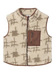 Name It White Teddy Fleece Vest Gilet - Image 1 of 3
