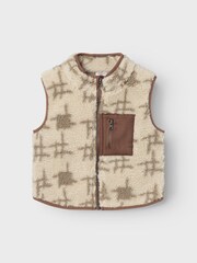 Name It White Teddy Fleece Vest Gilet - Image 2 of 3