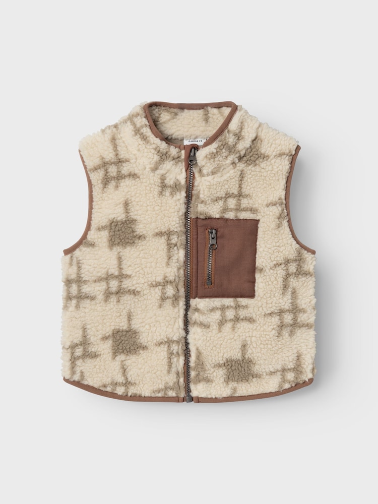 Name It White Teddy Fleece Vest Gilet - Image 2 of 3