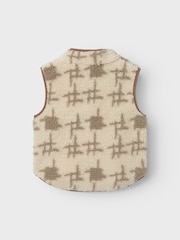 Name It White Teddy Fleece Vest Gilet - Image 3 of 3