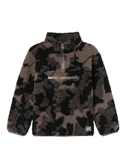 Name It Black Long Sleeve Camo 3/4 Zip Sweat Top - Image 1 of 3