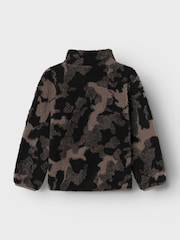 Name It Black Long Sleeve Camo 3/4 Zip Sweat Top - Image 2 of 3