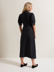 Phase Eight Black Senita 100% Cotton Denim Wrap Dress - Image 2 of 5