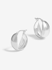 Simply Silver Silver Tone 925 Polished Puff Flat Hoop Earrings - Image 3 of 3