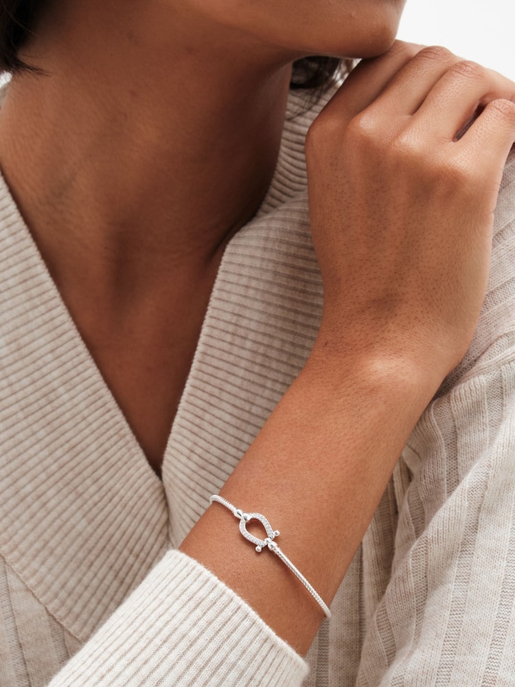 Simply Silver Silver Tone 925 Polished Adjustable Snaffle Bracelet - Image 2 of 3